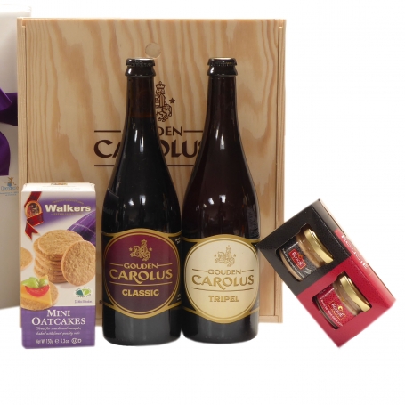 Geschenk met Belgische biertjes en Franse delicatessen bestellen