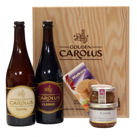 Geschenk met Belgische biertjes en Franse delicatessen bestellen