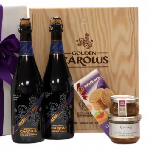 Geschenk met Belgische biertjes en Franse delicatessen bestellen