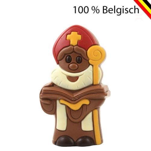 Gekleurde sinterklaasfiguur in Belgische chocolade bestellen